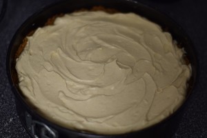 Peanut Butter Mousse Pie before freezing