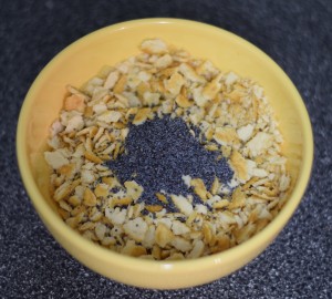 Poppy Seed and Ritz Cracker topping